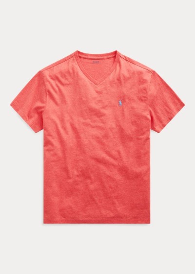 Playeras Polo Ralph Lauren Hombre Coral - Cotton Jersey V-Neck - BUTID8056